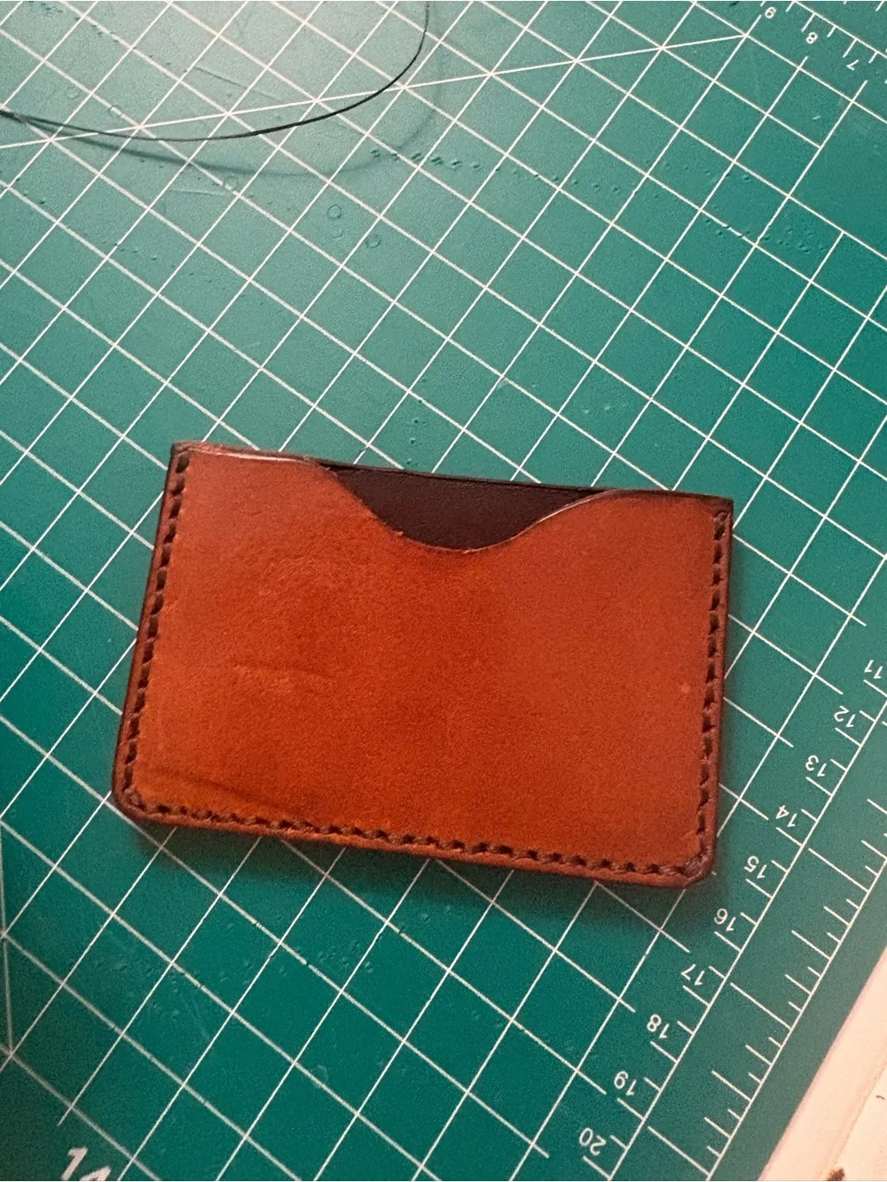 Handmade Brown Leather Card & Key Holder